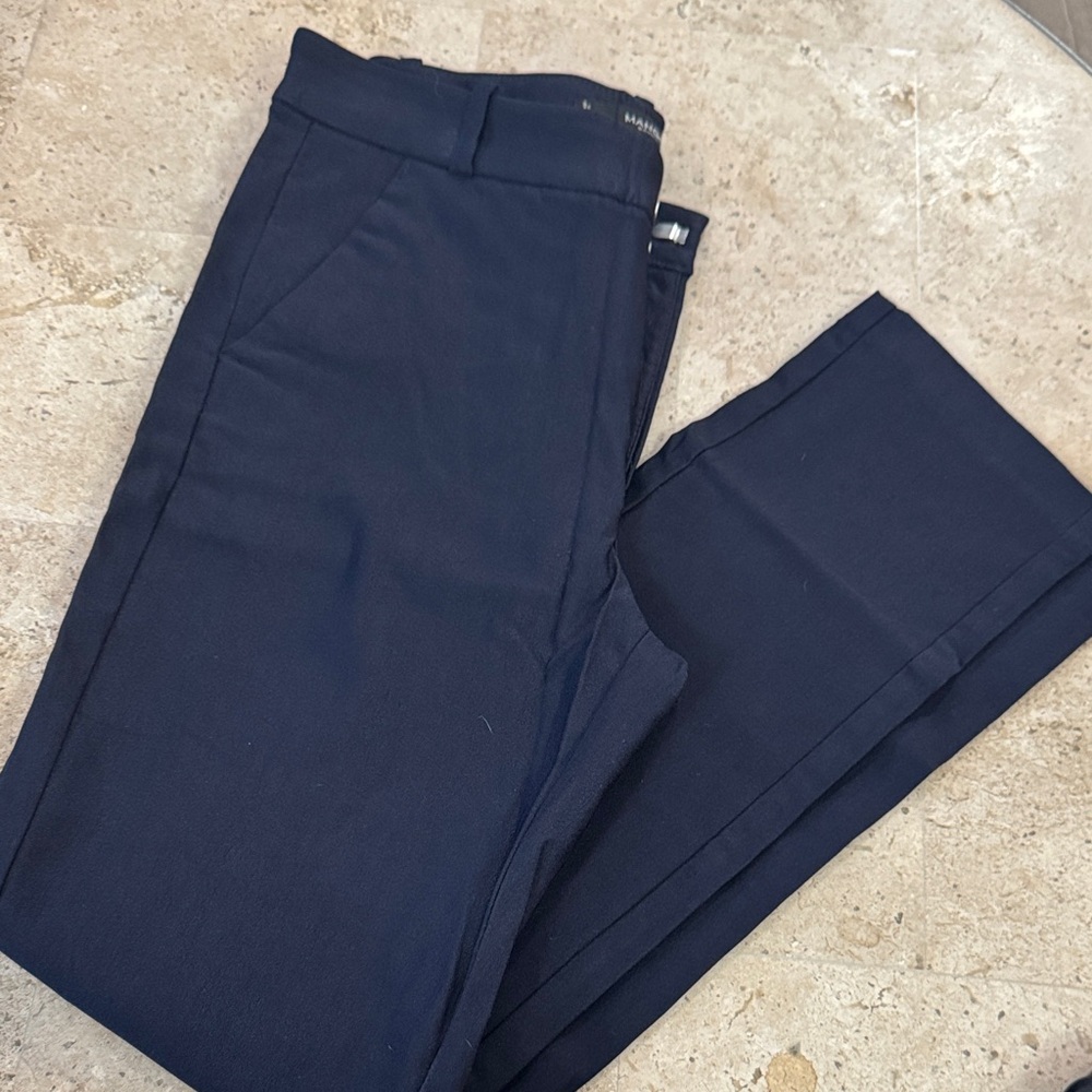 Mango Women's Navy Straight Leg Pants
